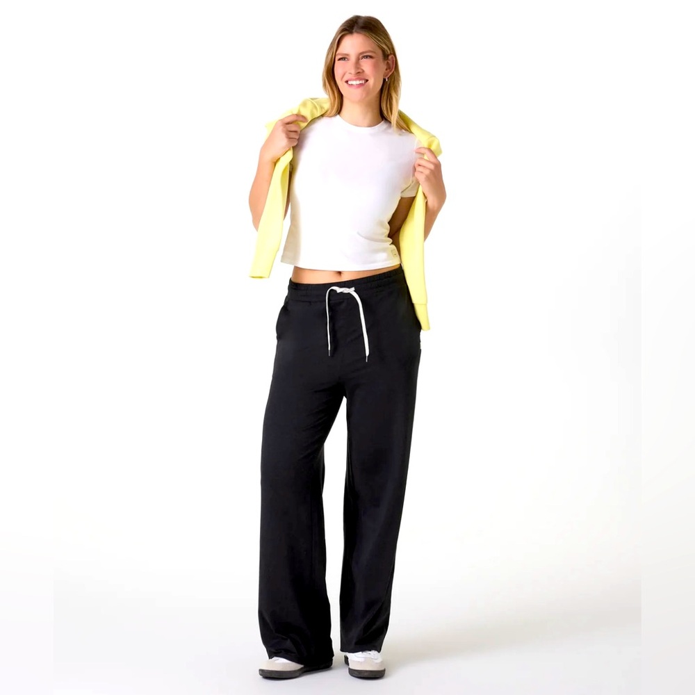 NWOT Vuori Halo Wide Leg Joggers Black XL - Picture 3 of 10